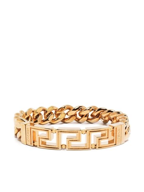 versace 18k gold bracelet|versace greca chain bracelet.